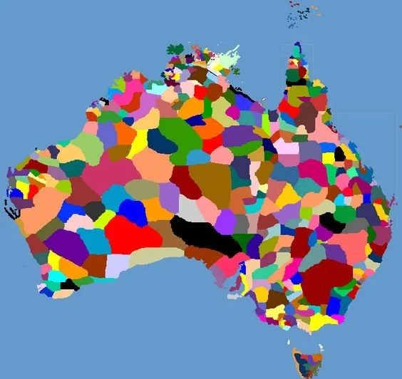 The map is a guide to the language, tribal and nation groups of the Aboriginal people of the Australian continent and Torres Strait Islands