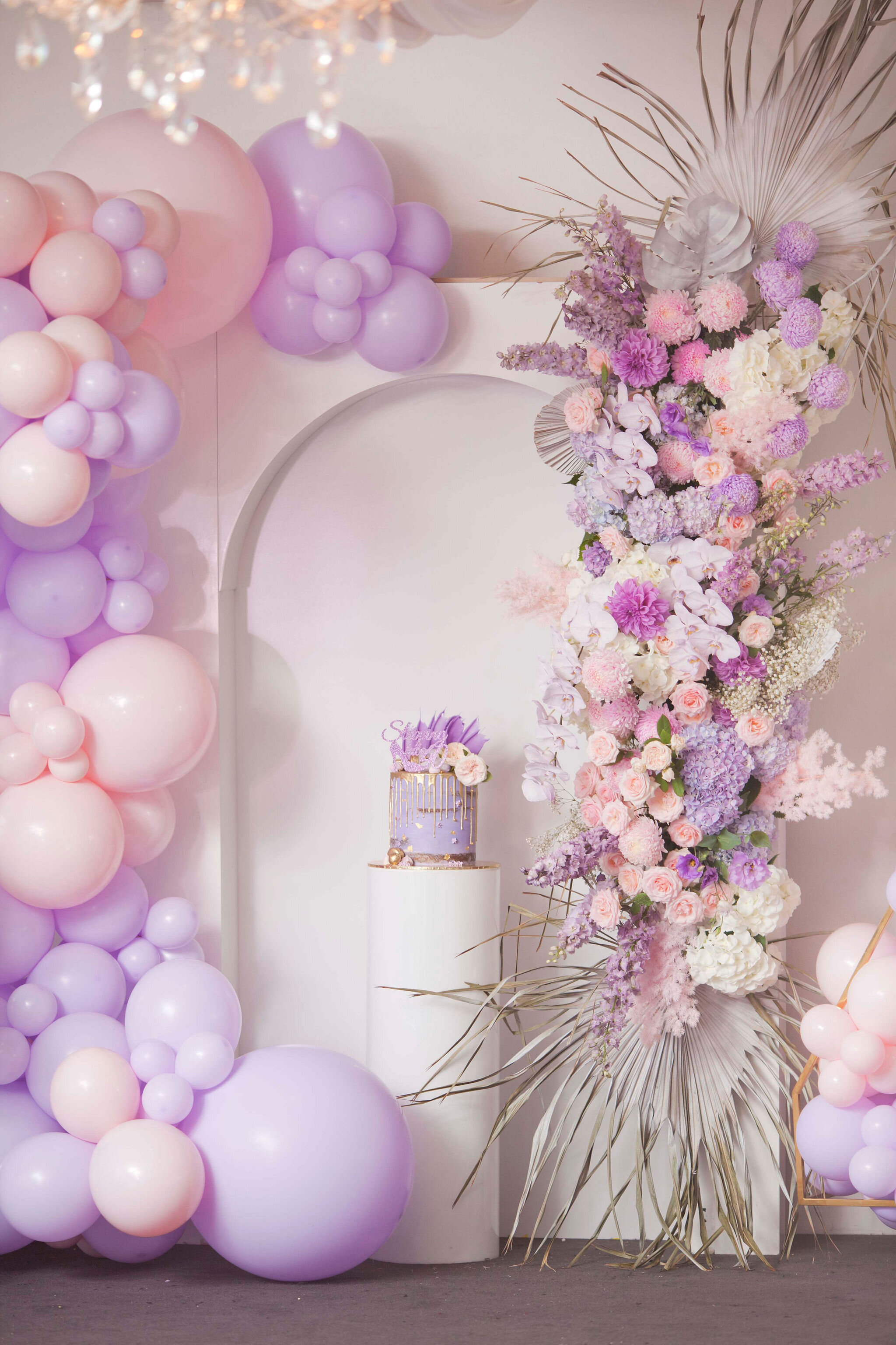 Lilac pastel pink Birthday decorations