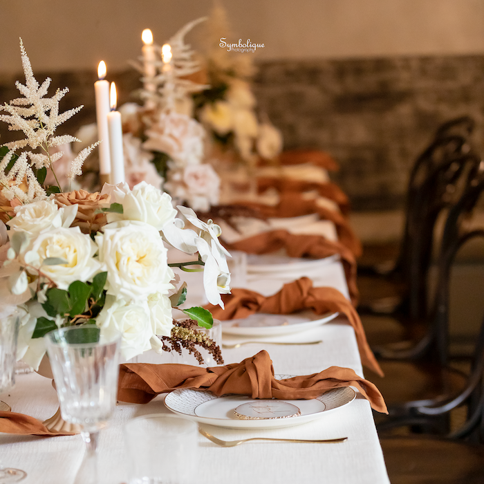 Rust  burnt orange napkins 