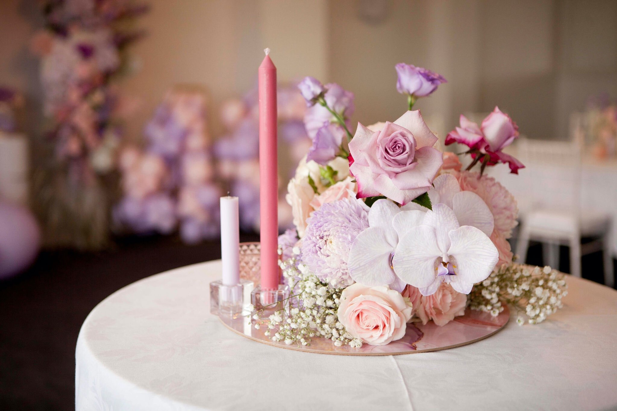 Pretty bar table flowers 