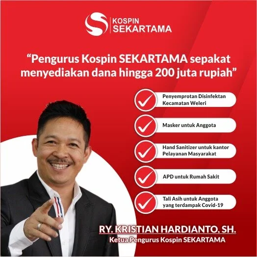 KOSPIN SEKARTAMA SIAPKAN 200 JUTA BAGI ANGGOTA YANG TERDAMPAK COVID-19