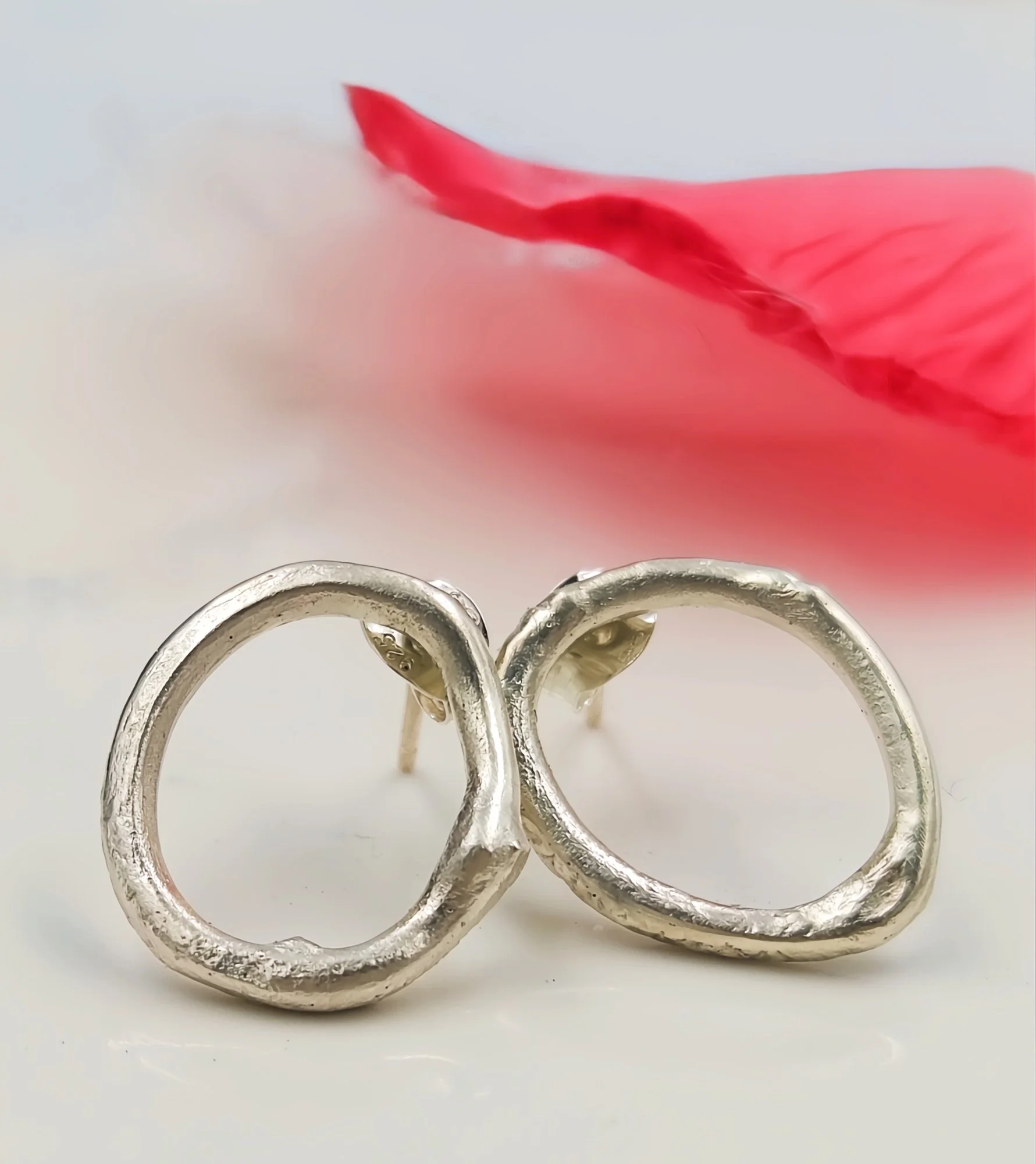 Unique Irregular Sterling Silver Stud Earrings