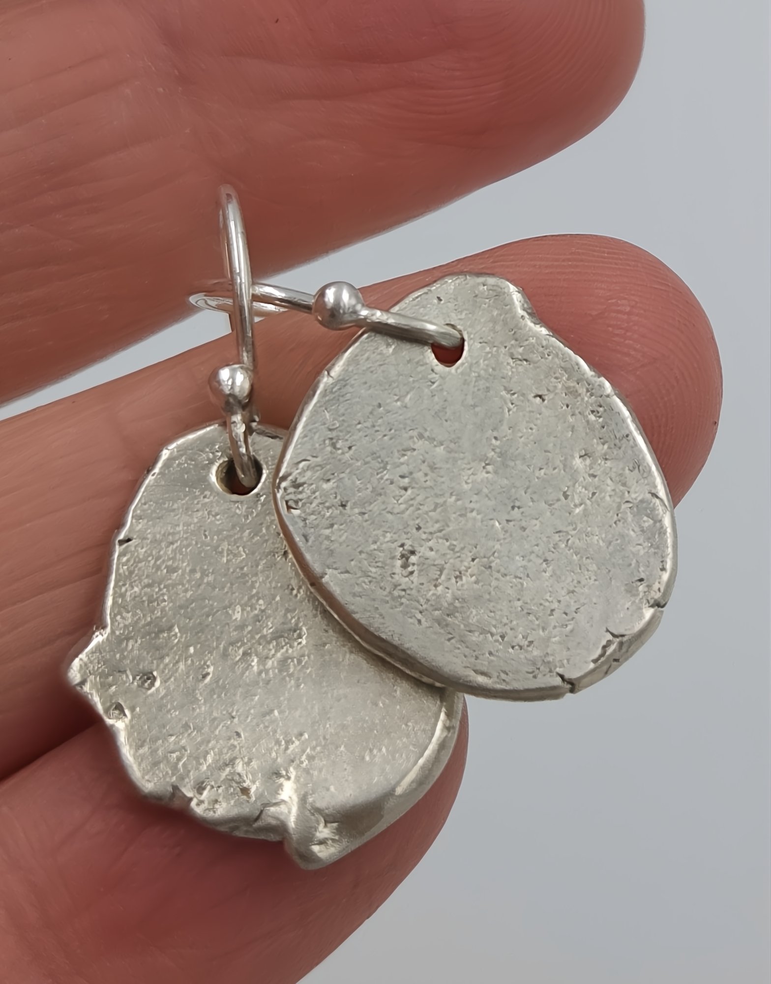 Molten Sterling Silver Drop Earrings – Organic Fluid Design