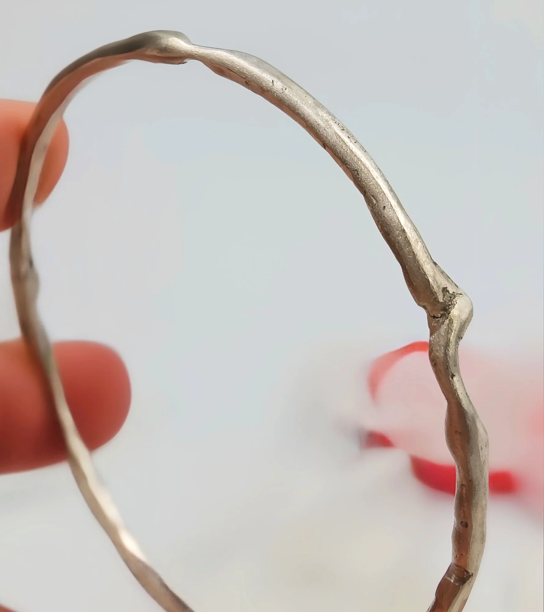 Molten Silver Bangle