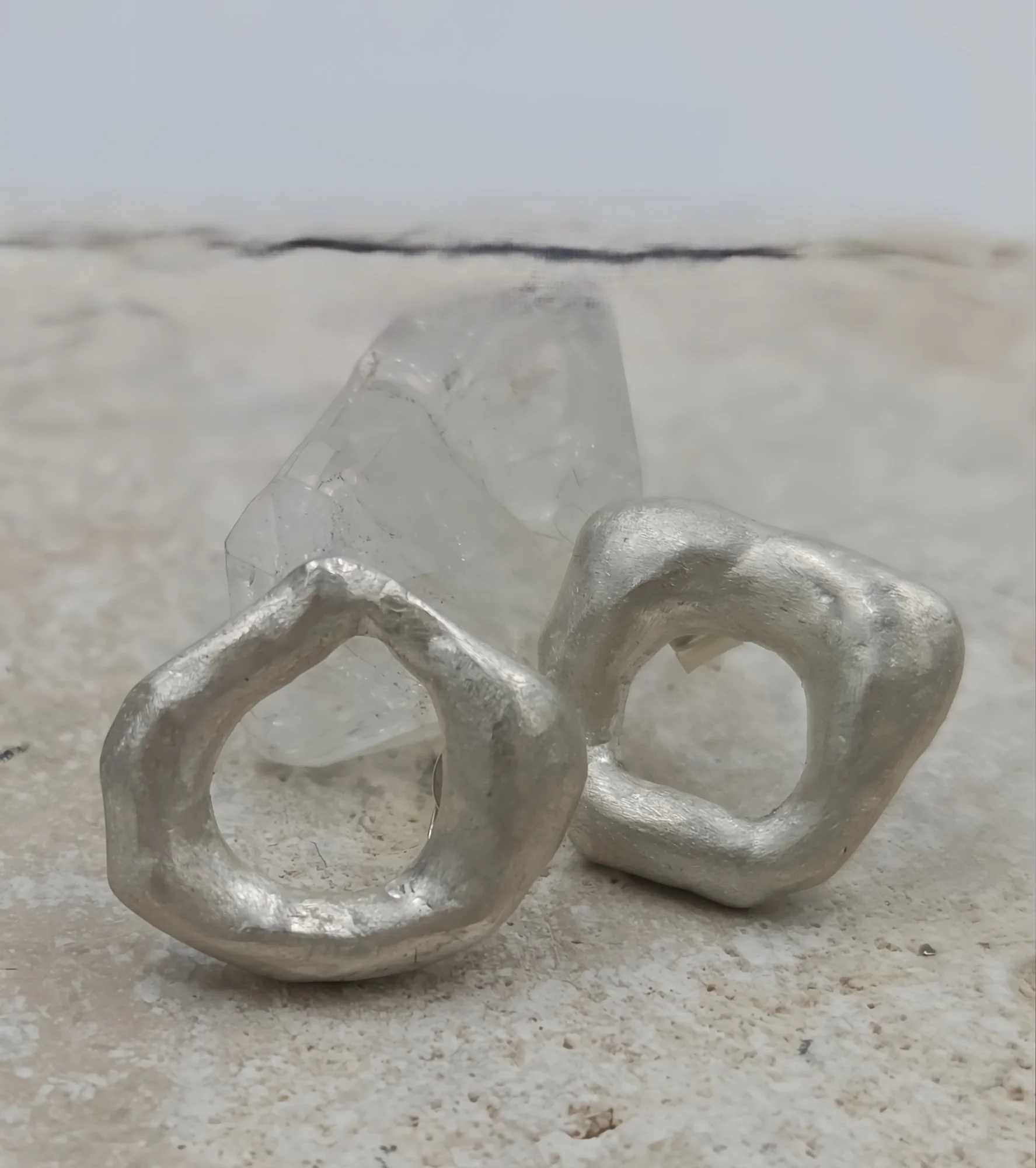 Molten Sterling Silver Stud Earrings – Handmade Minimalist Jewellery