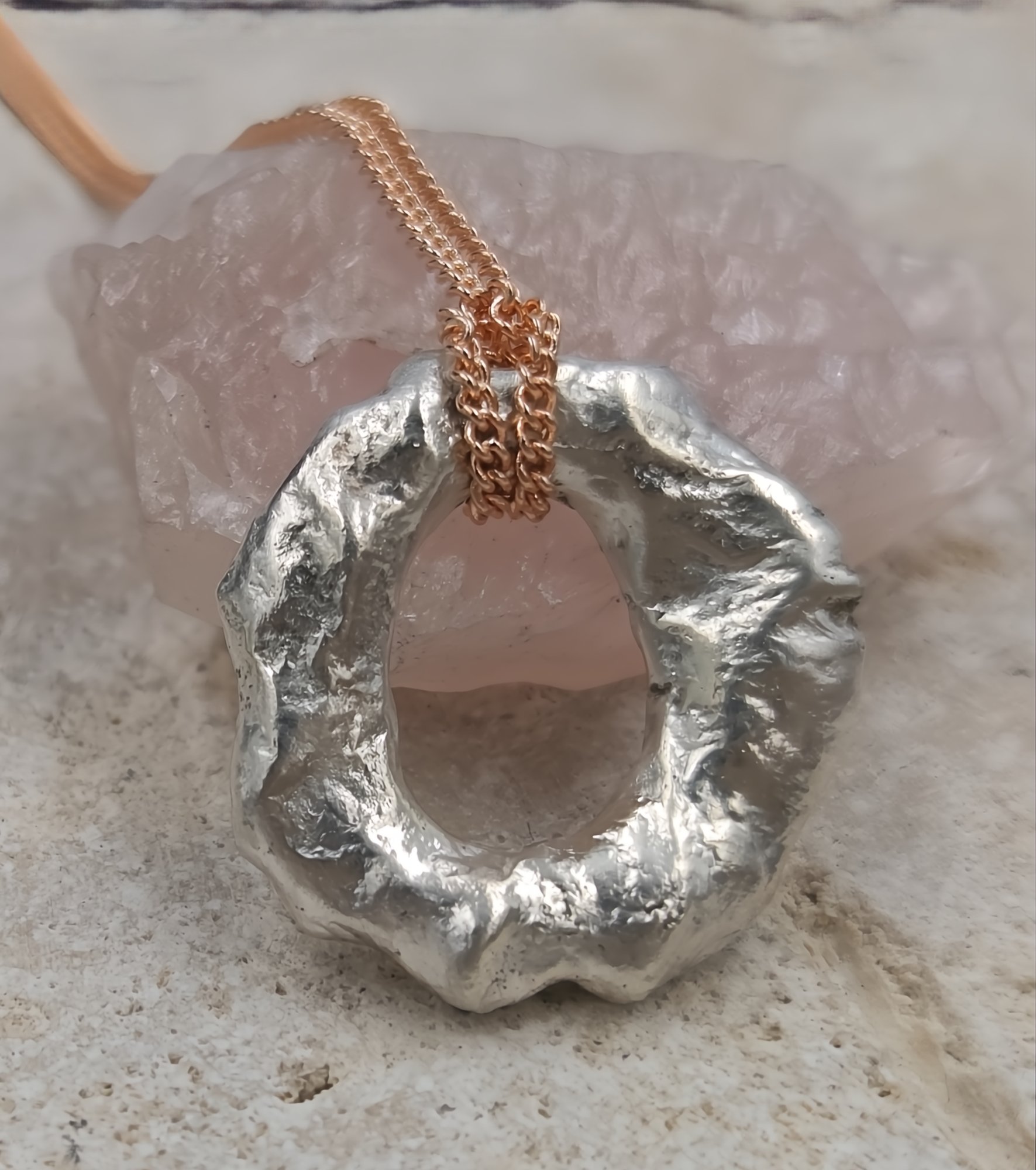 Molten Sterling Silver Pendant Necklace | Handmade Organic Jewellery