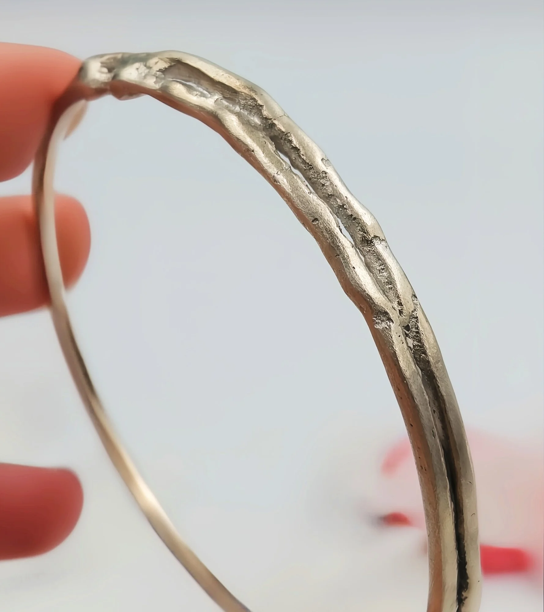 Molten Silver Bangle