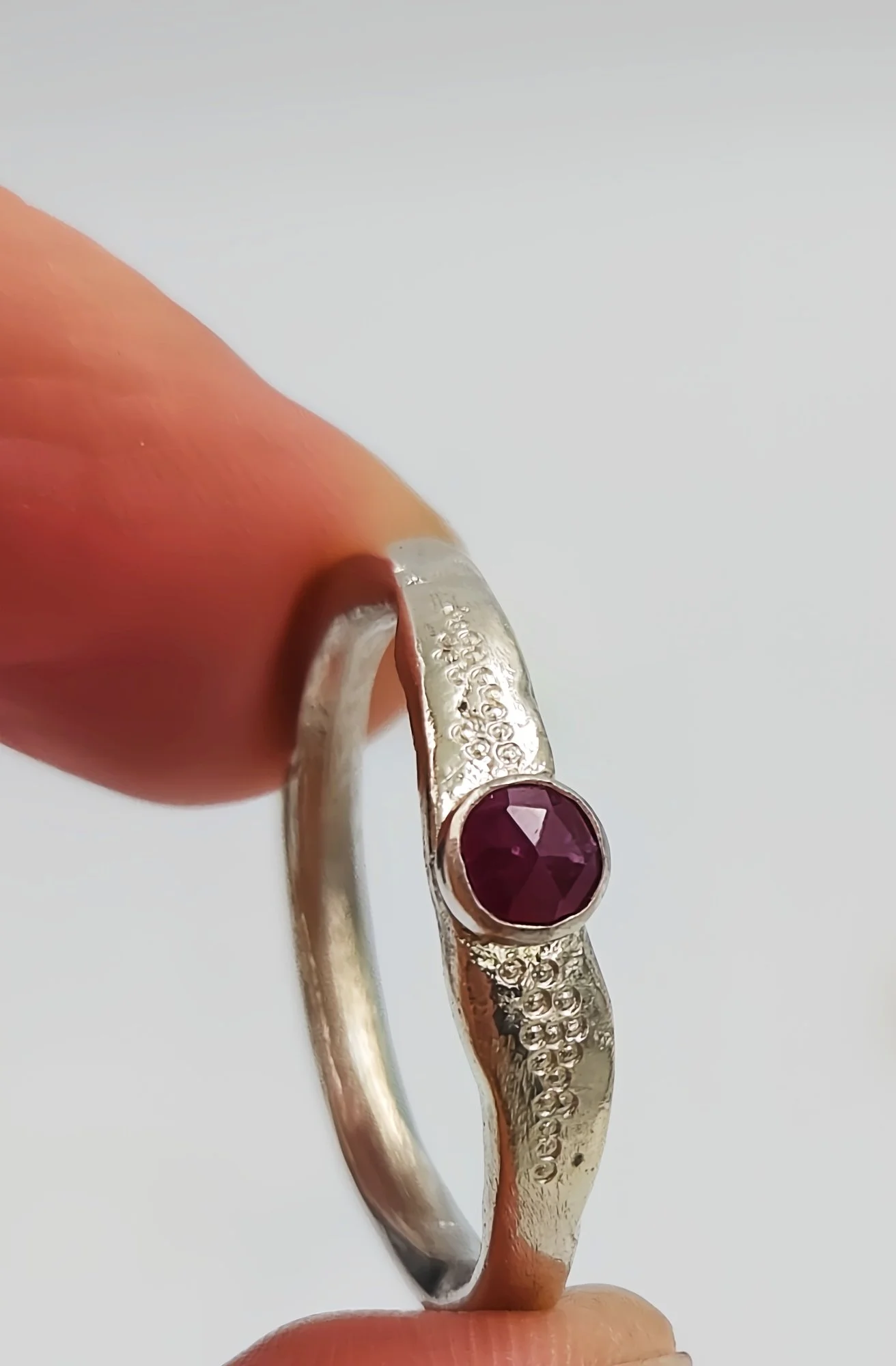 Sterling Silver Ruby Elegance Ring - Size R1/2