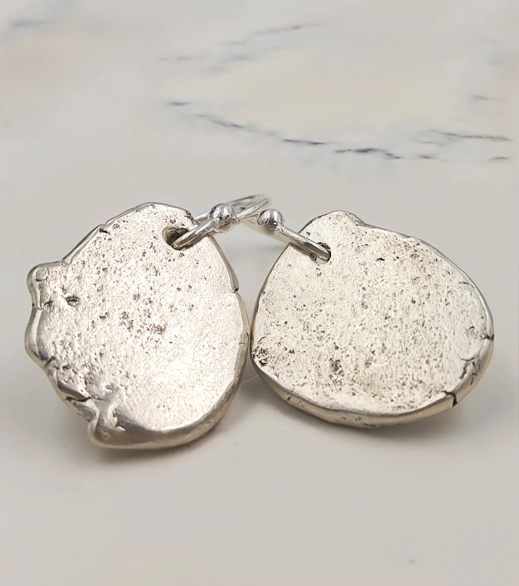 Molten Sterling Silver Drop Earrings – Organic Fluid Design