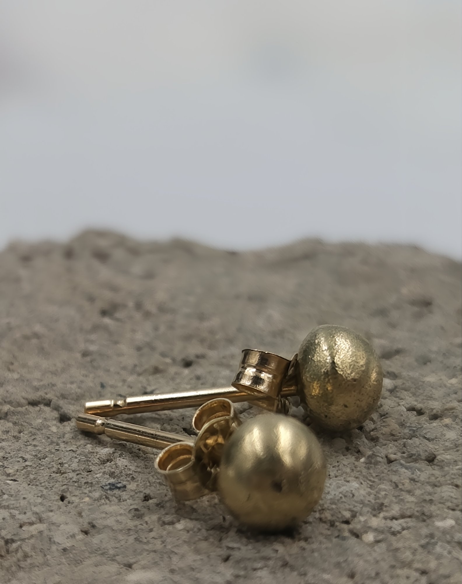 Handmade 9ct Solid Gold Stud Earrings – Minimalist Fine Jewellery, 5mm