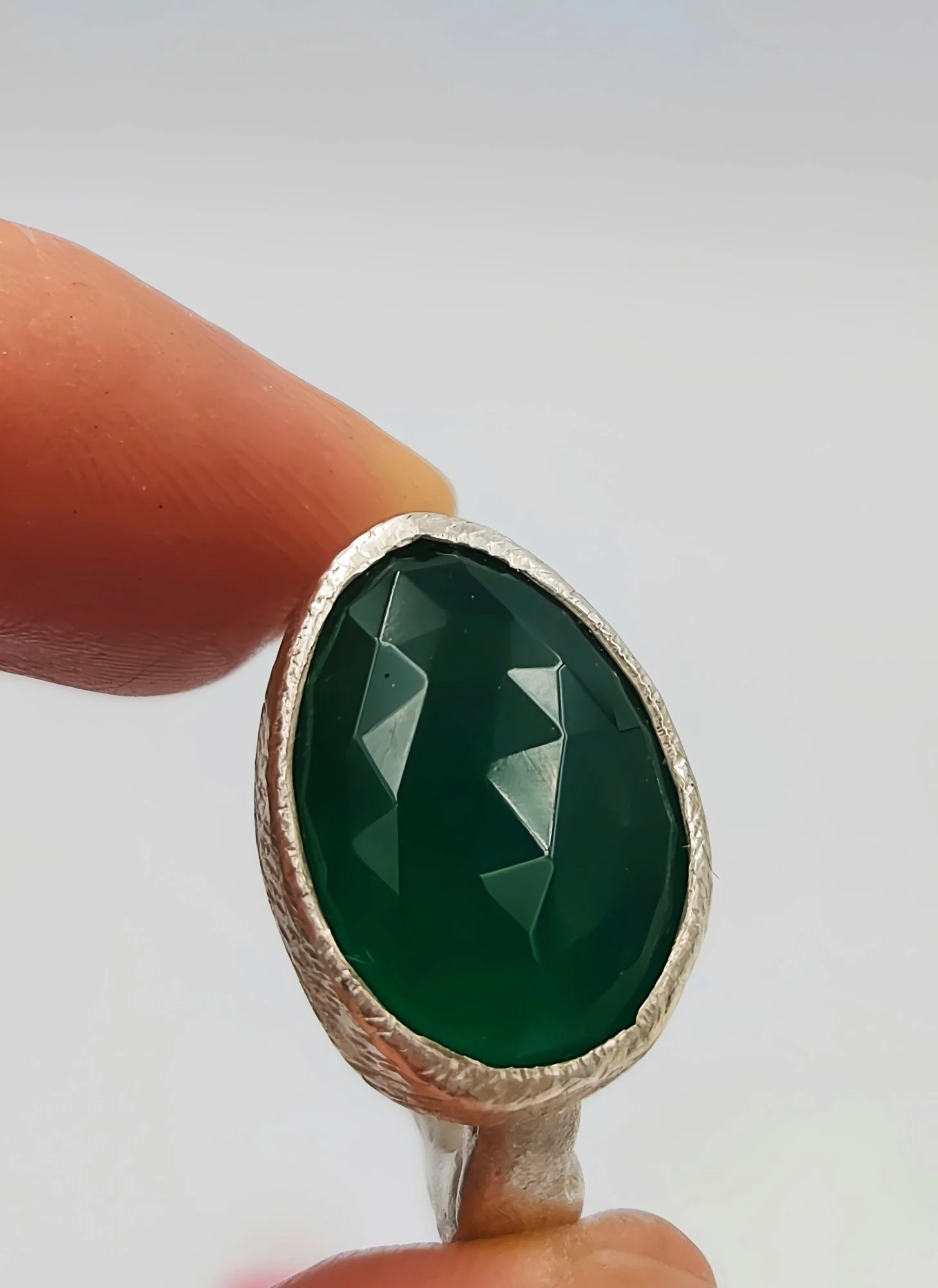 Green Onyx Sterling Silver Ring