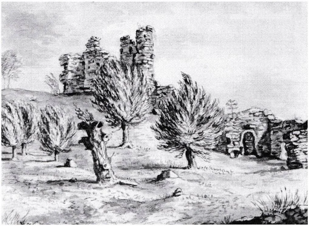 Snodhill Castle c 1800 – artist unknown