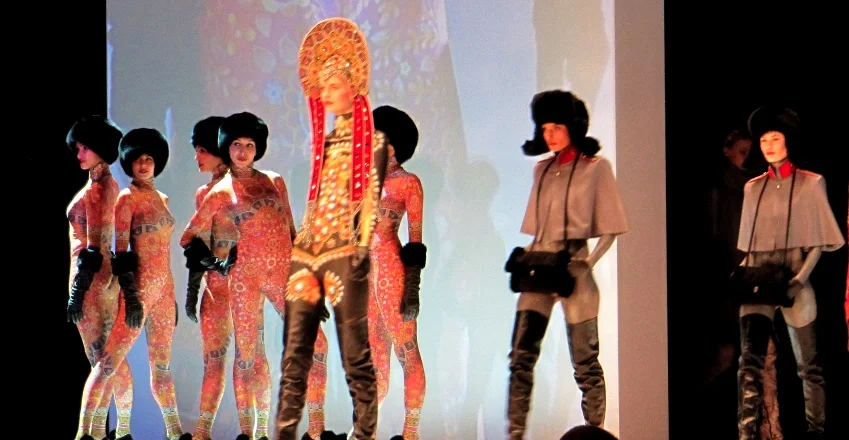 How people back home imagine European women dress: catsuits and Babuschkas (as seen at Roeckl AW2013 show)