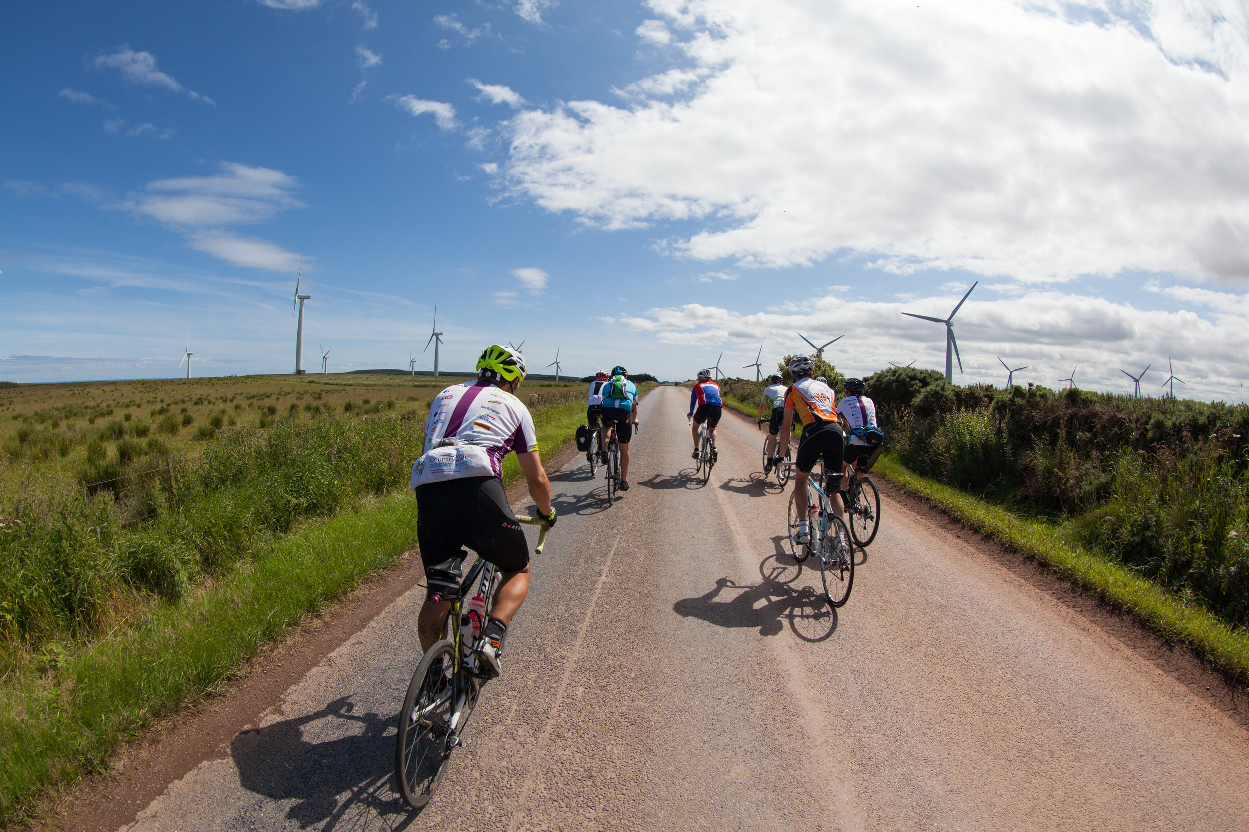Cyclists in Scotland.