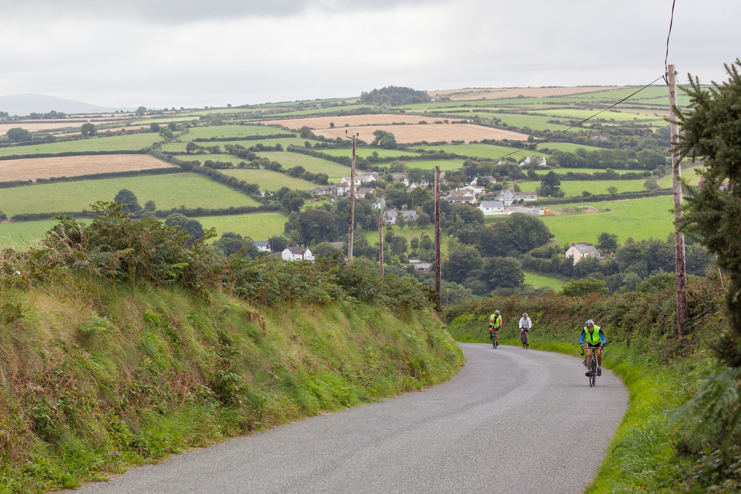 Downhill cycling in Wales.