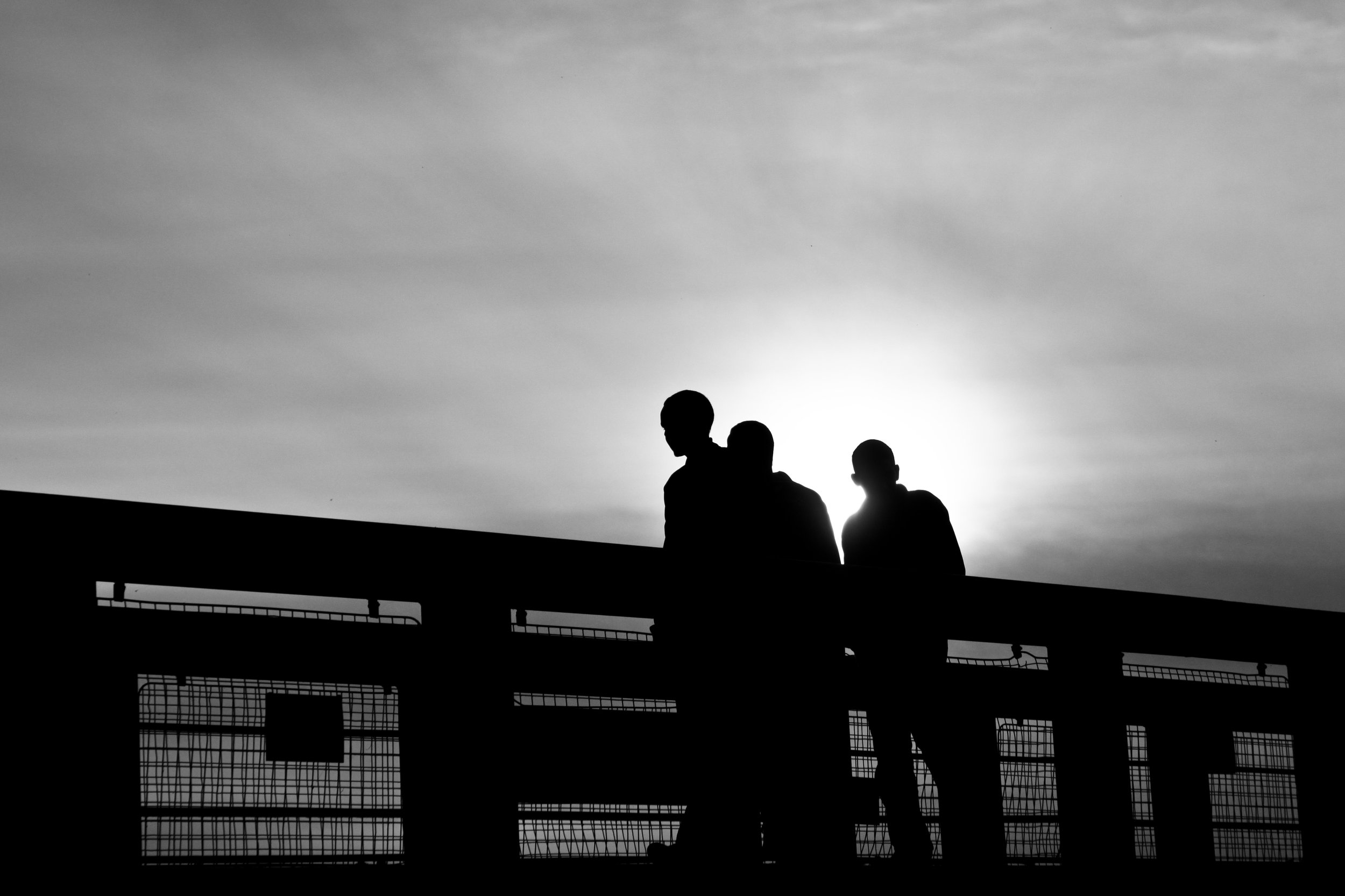 Silhouettes in Cardiff, Wales.