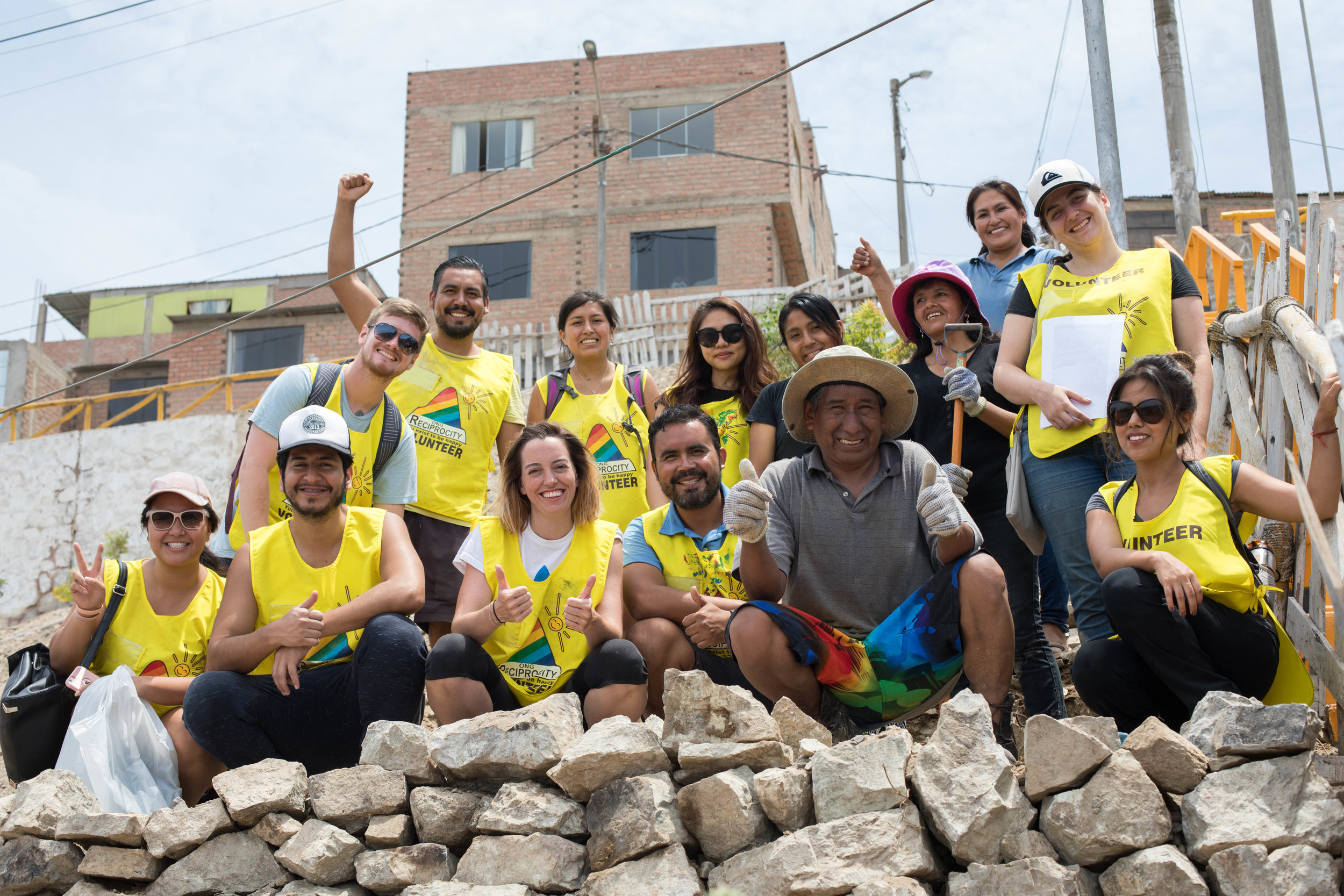 The happy and hard working volunteers of Reciprocity NGO in Lima, Peru.