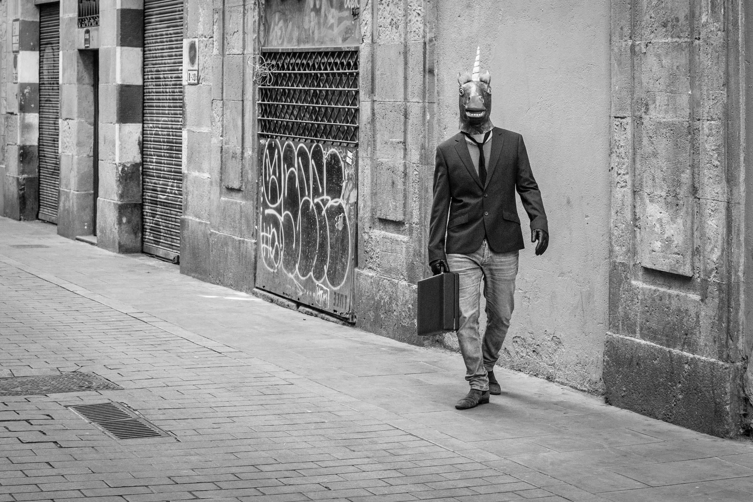 Black and White Street Photography in Raval, Barcelona.