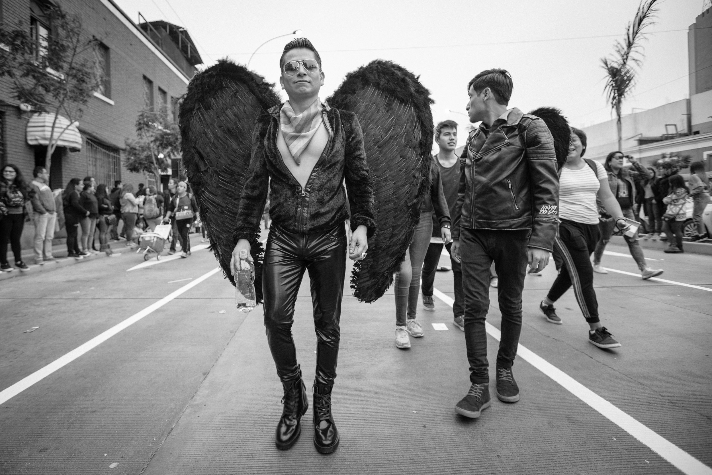 Candid street photography at the LGBT Lima Pride.