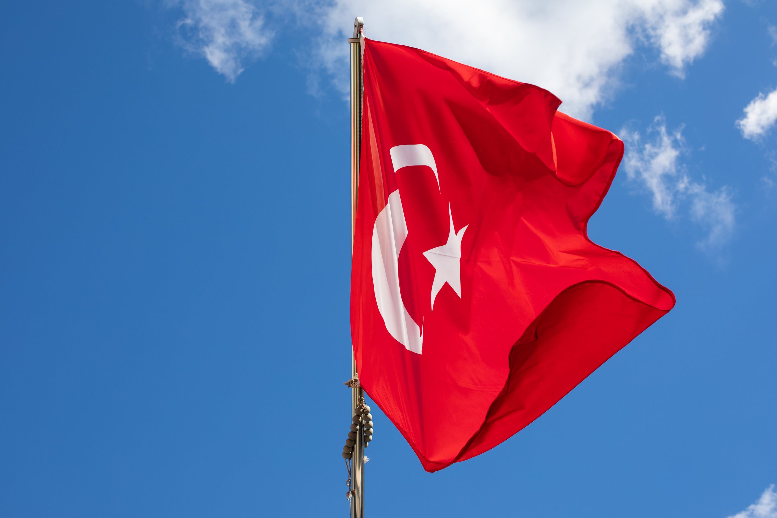 The vibrant Turkish flag