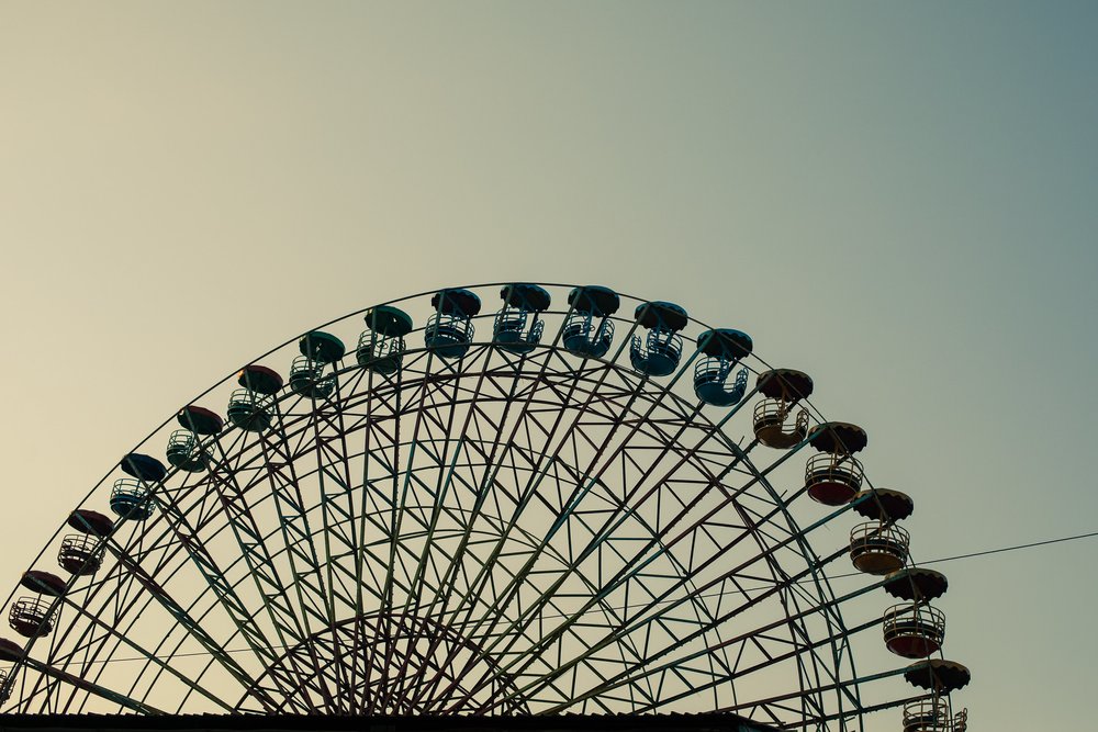 A big wheel at an old funfair on the Corniche of Beirut, Lebanon.