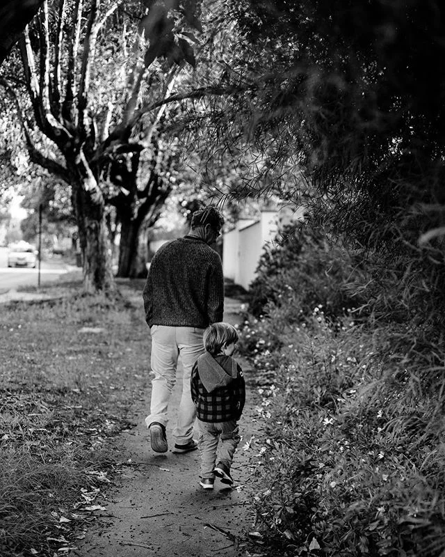 {POCKETS} This week has been like a pocket full of birthdays. I haven't been the best at keeping up with them this time round, but I did manage to finally call my Dad after dinner and wish him a happy birthday. 
He's on the east coast competing in the Surf Life Saving Australia competition so hugs will be later on in April (along with presents) and big kisses from my little guy. Funny. After visiting with his Pop Pop Ray always wants to wander around with his hands in in pockets. One day soon I'll print it out and frame it, my son and my Dad walking the path I wandered down every time I went to primary school and the park to play.