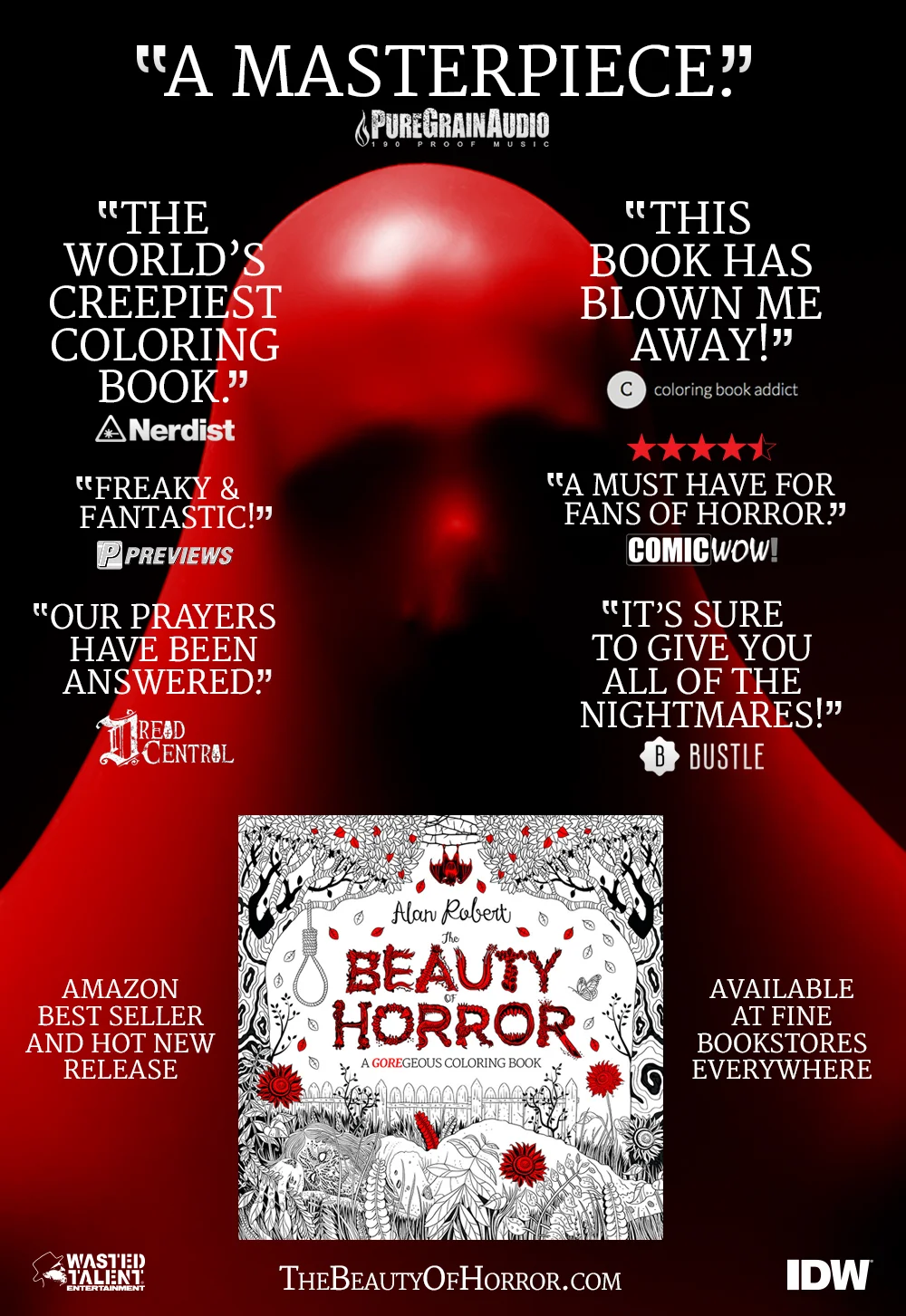 Alan Robert's "The Beauty of Horror" Coloring Book is "FREAKY & FANTASTIC!"