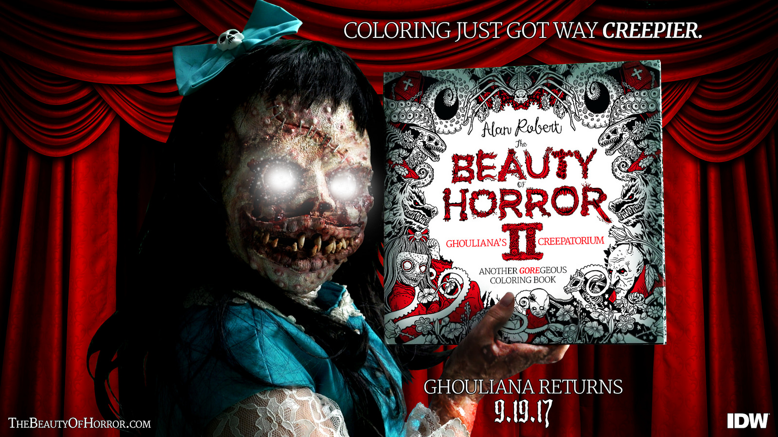 The Beauty of Horror 2: Ghouliana's Creepatorium - Another GOREgeous Coloring Book by Alan Robert