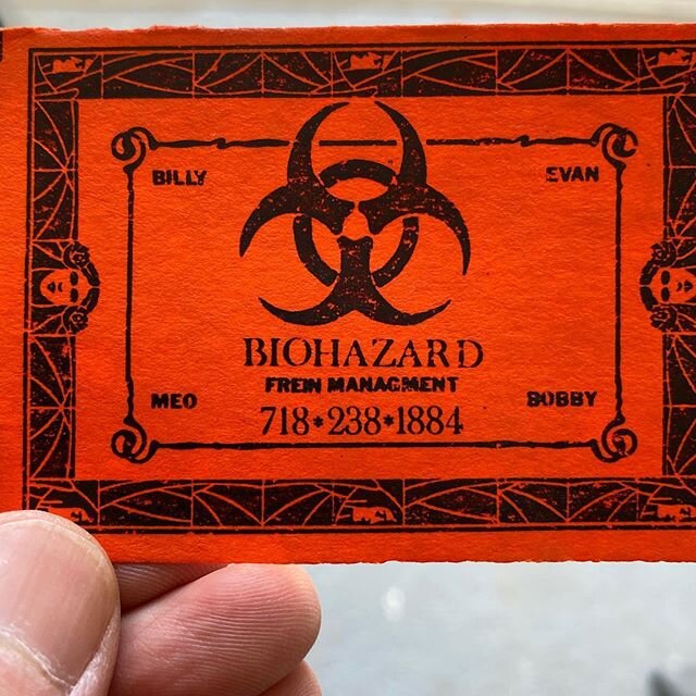 Old school yo! @billybiohazard found this Biohazard biz card packed away since I dunno, 1988? Just noticed management is spelled wrong! #biohazard #brooklyn 🤣🤣🤣