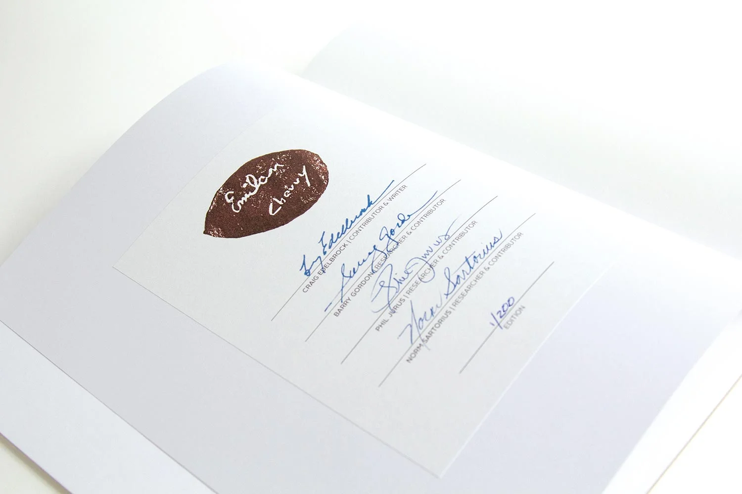 Includes signature plate hand signed by the members of the Emil Milan Research Team and hand stamped with an impression of Milan's own signature, carefully reproduced from the base of one of his artworks. This is the closest you will get to an actual signature from the artist.