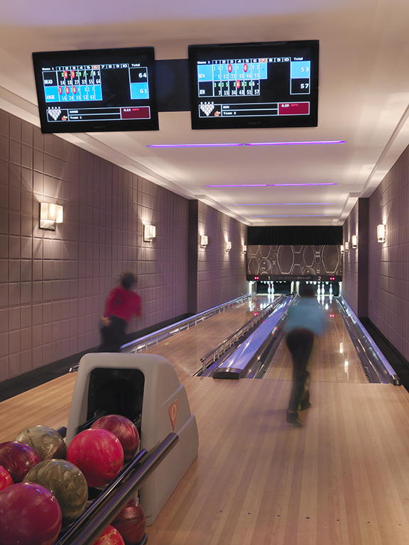 “Bowling is a game that is pure family fun. It’s noisy and raucous. Kids get to hit things and knock them over. It’s a great lesson in physics,” says Bower.