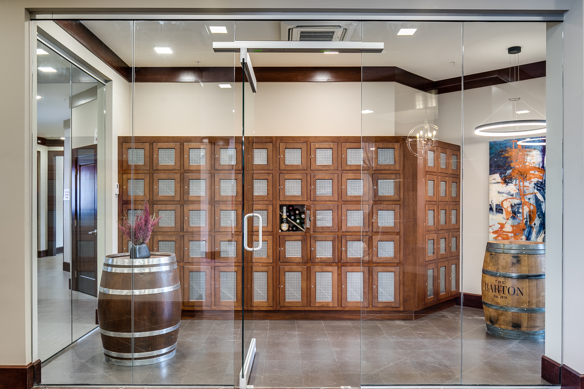 The wine storage room at The Barton.