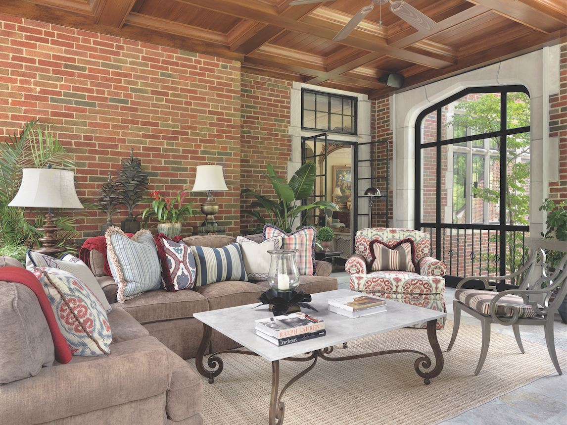 Enclosing the terrace created an all-season porch with wonderful views, as well as a “foundation” for the second-floor master dressing room. 