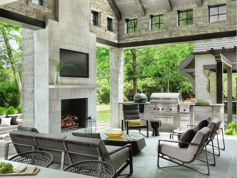 An outdoor kitchen is just one of the great details in the covered verandah.