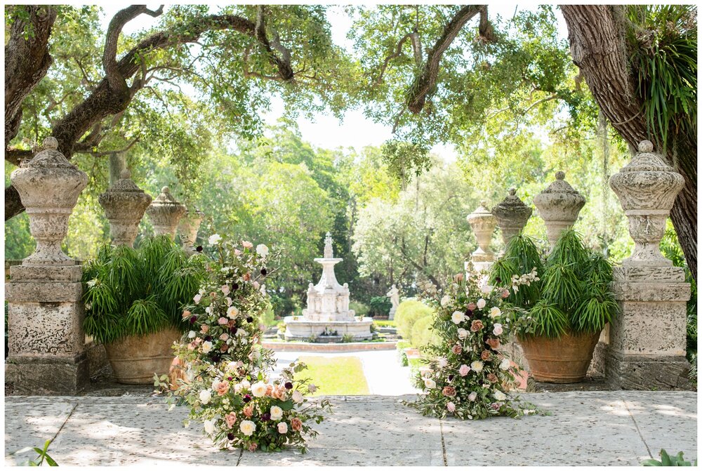 Vizcaya Museum and Gardens outdoor ceremony set up