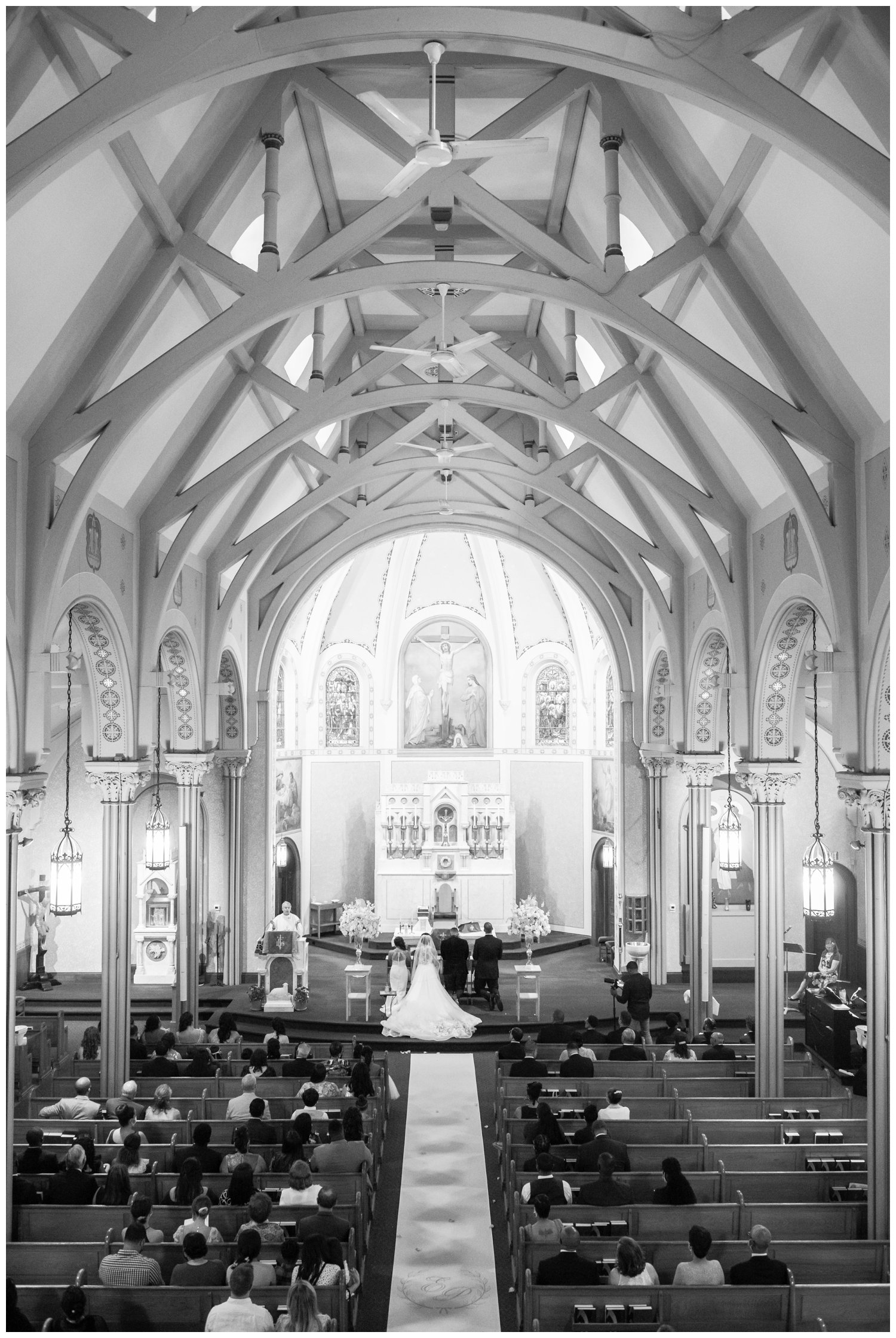 wedding ceremony inside Holy Family Parish