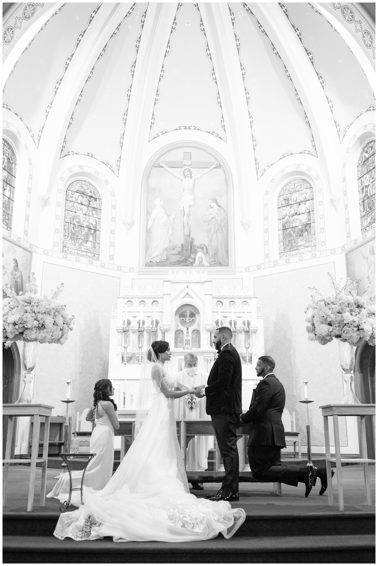ceremony vows inside Holy Family Parish Boston