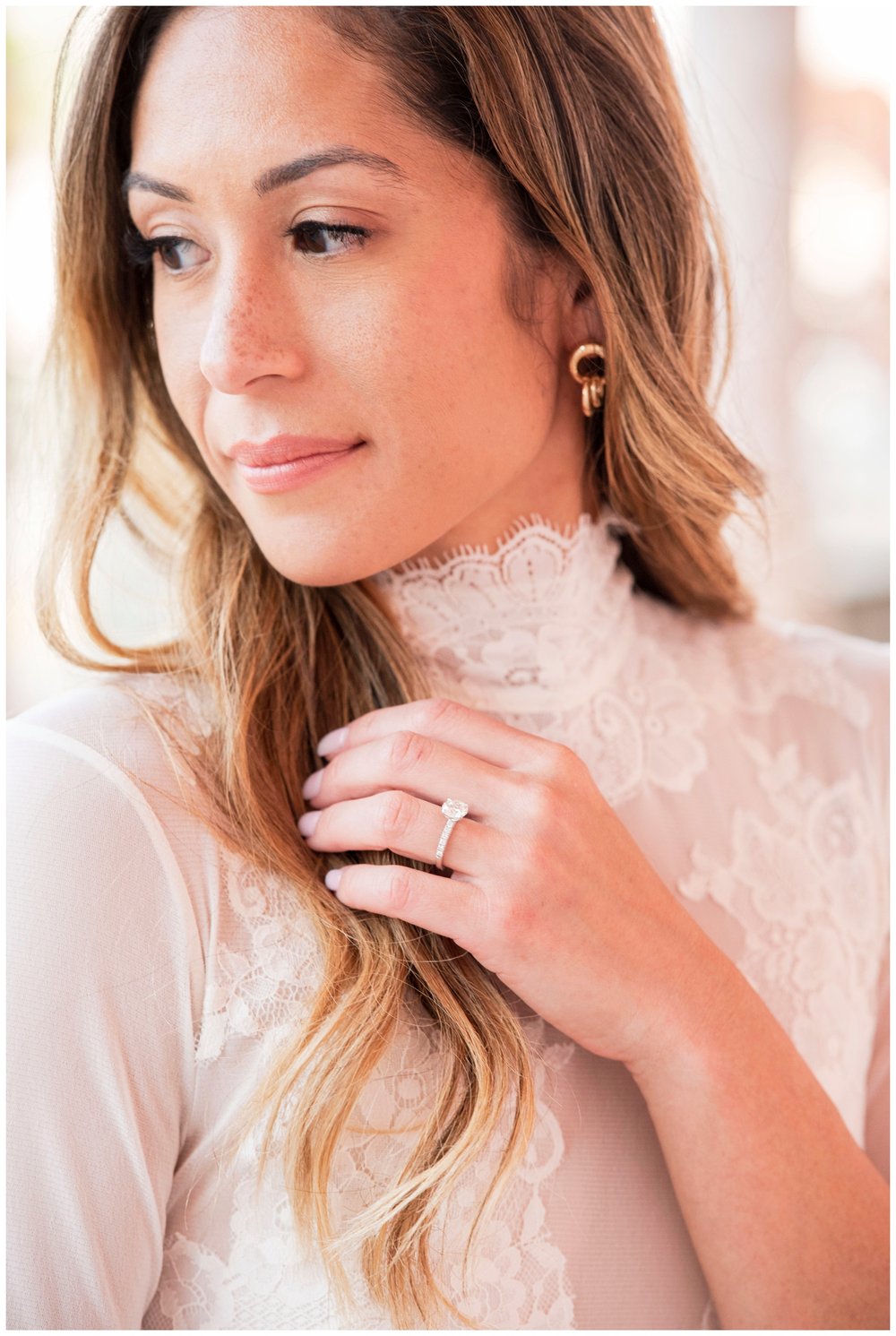 close up portrait of bride outdoors Ringling Museum 