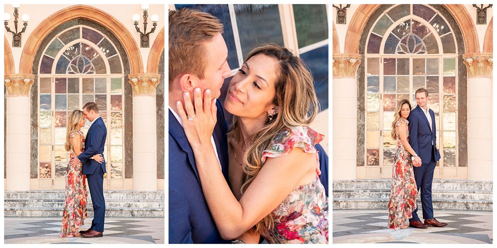 Engagement couple portraits at Ringling Museum in Florida