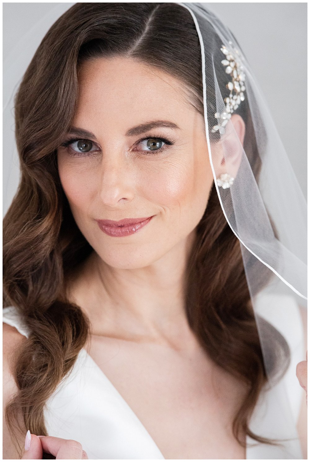 close up image of bride smiling at camera for Boston wedding photographer