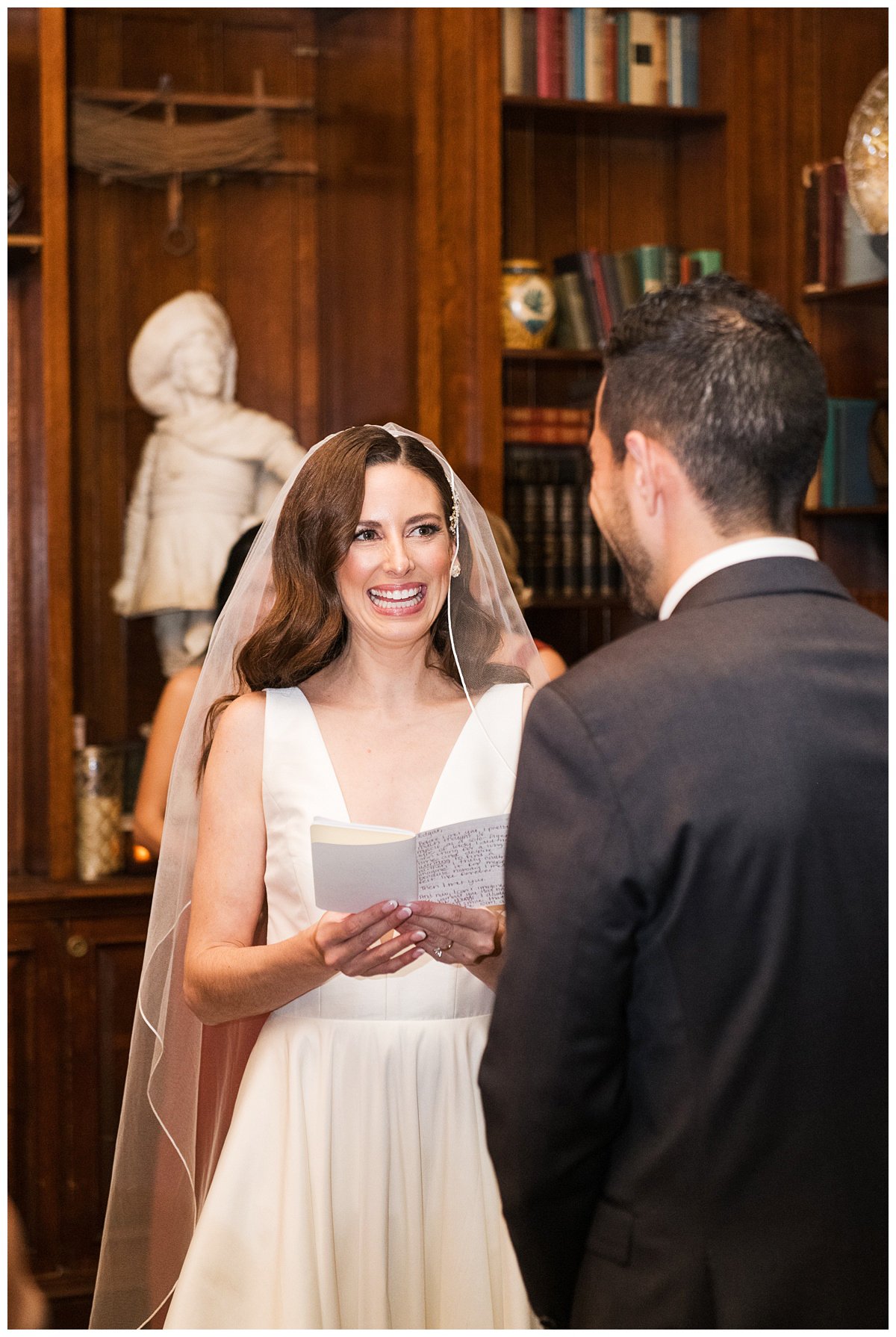 wedding ceremony inside The Hampshire  House Boston wedding photographer