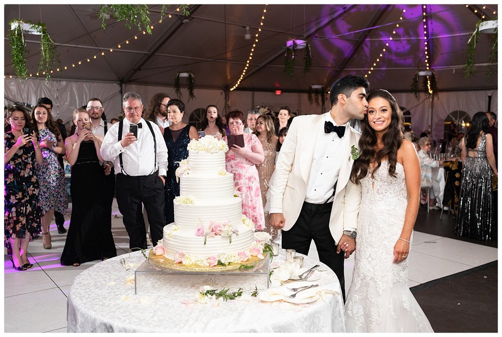 cake cutting during wedding reception Granite Links