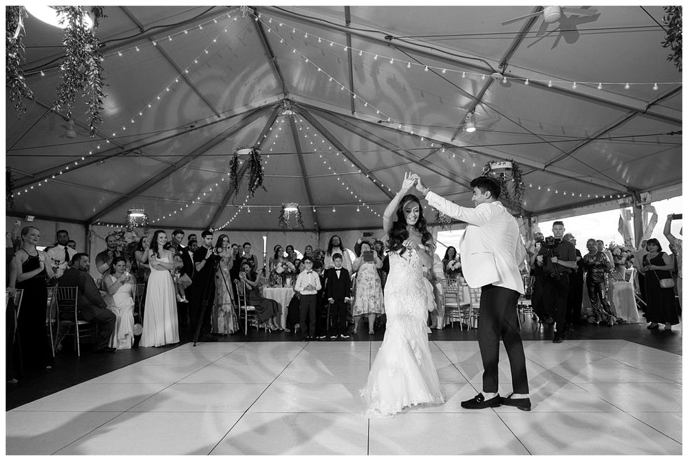 bride and groom first dance Granite Links wedding reception