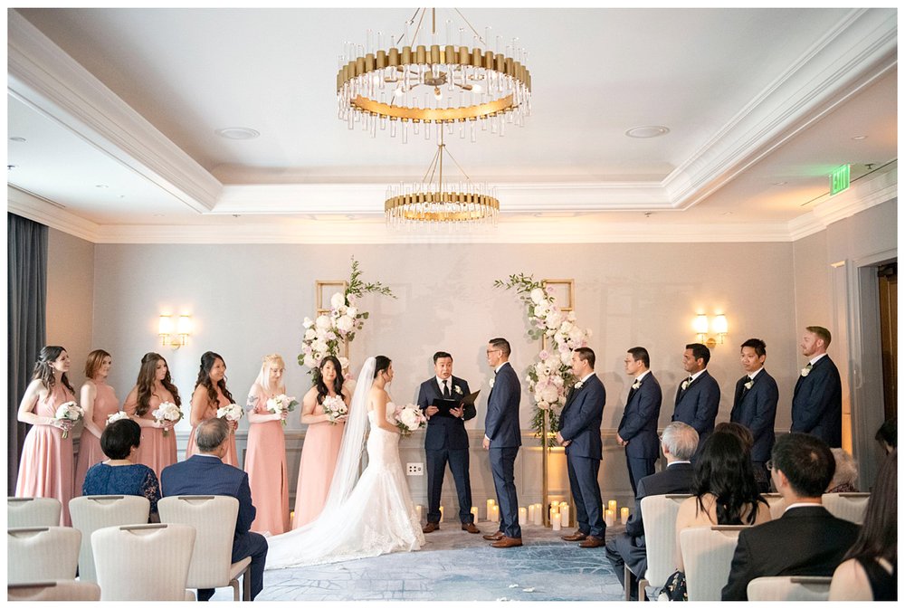 Boston wedding ceremony inside The Newbury Hotel