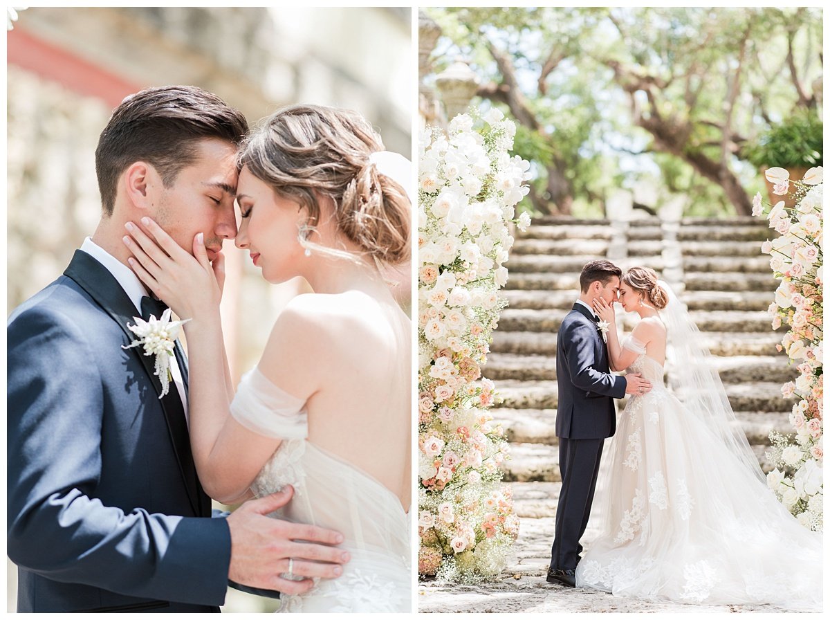 bride and groom outdoor wedding portraits