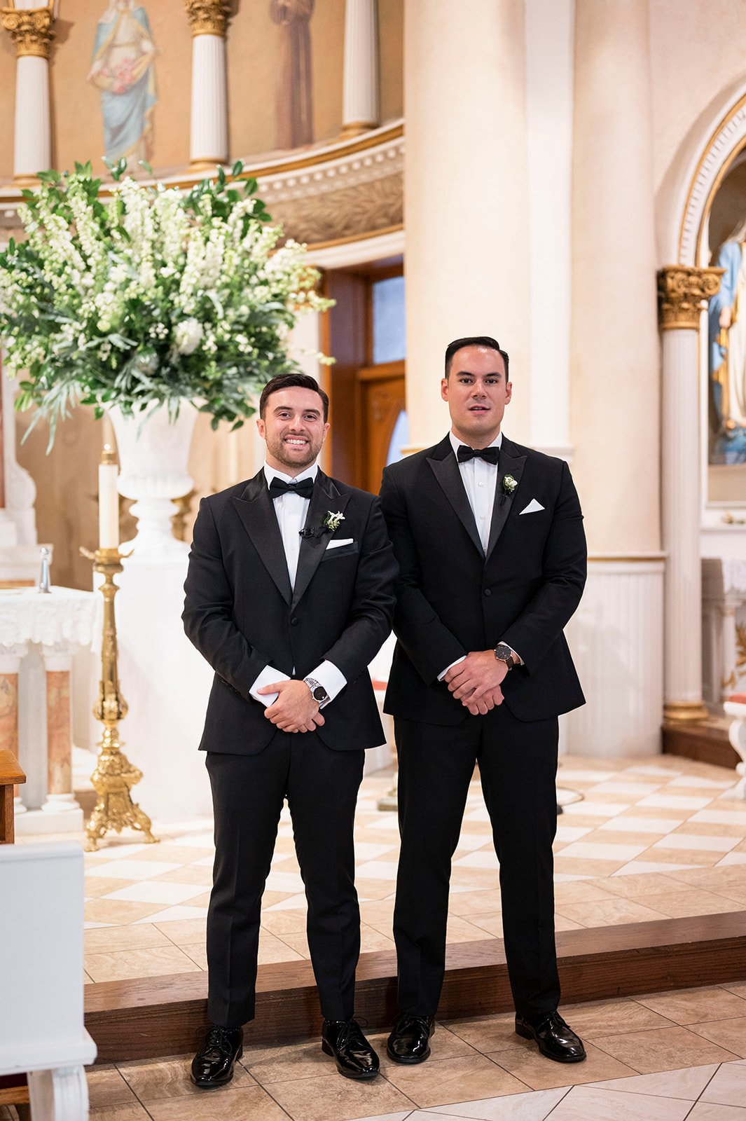 groom waiting for bride to walk down aisle