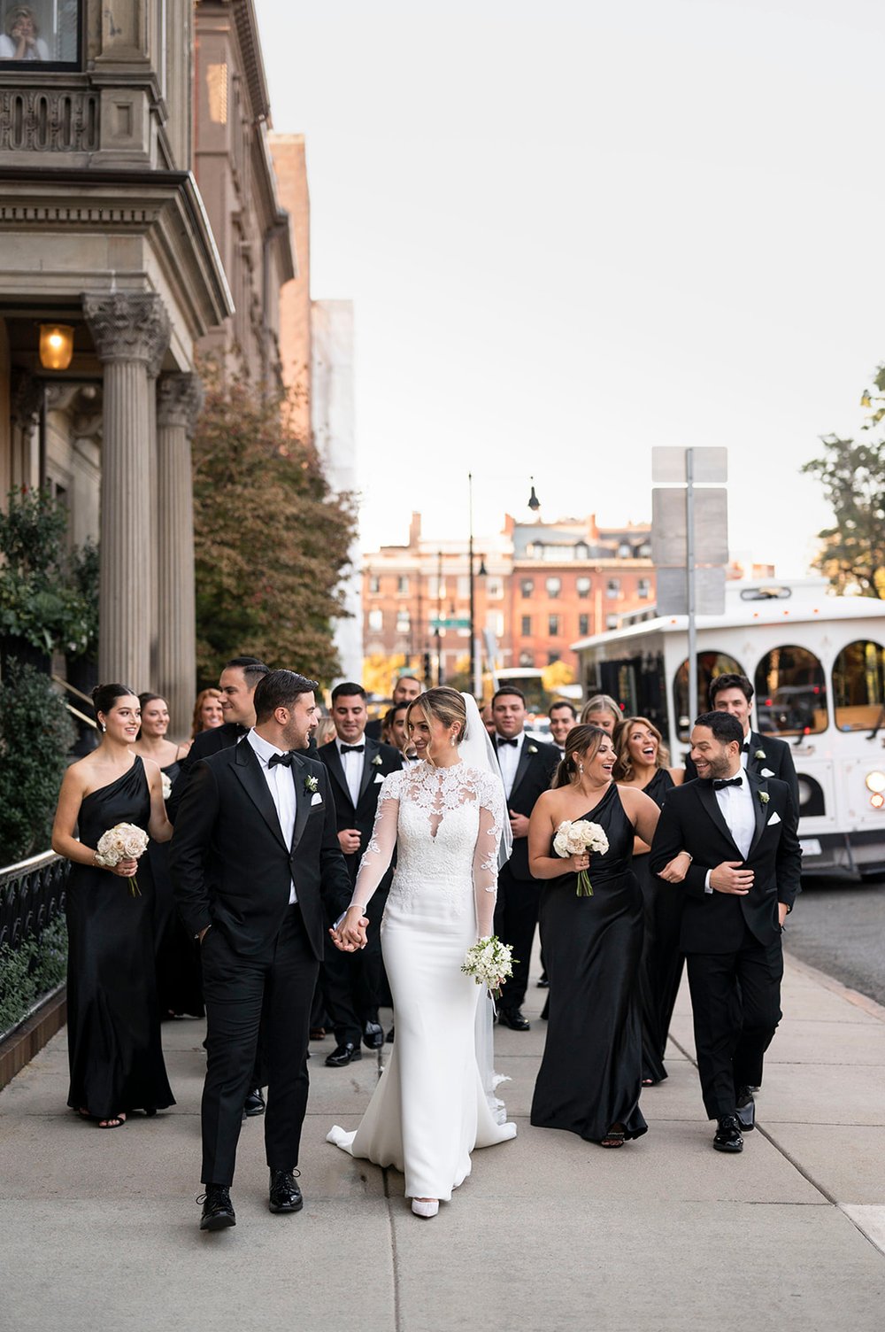 bridal party photos in Boston