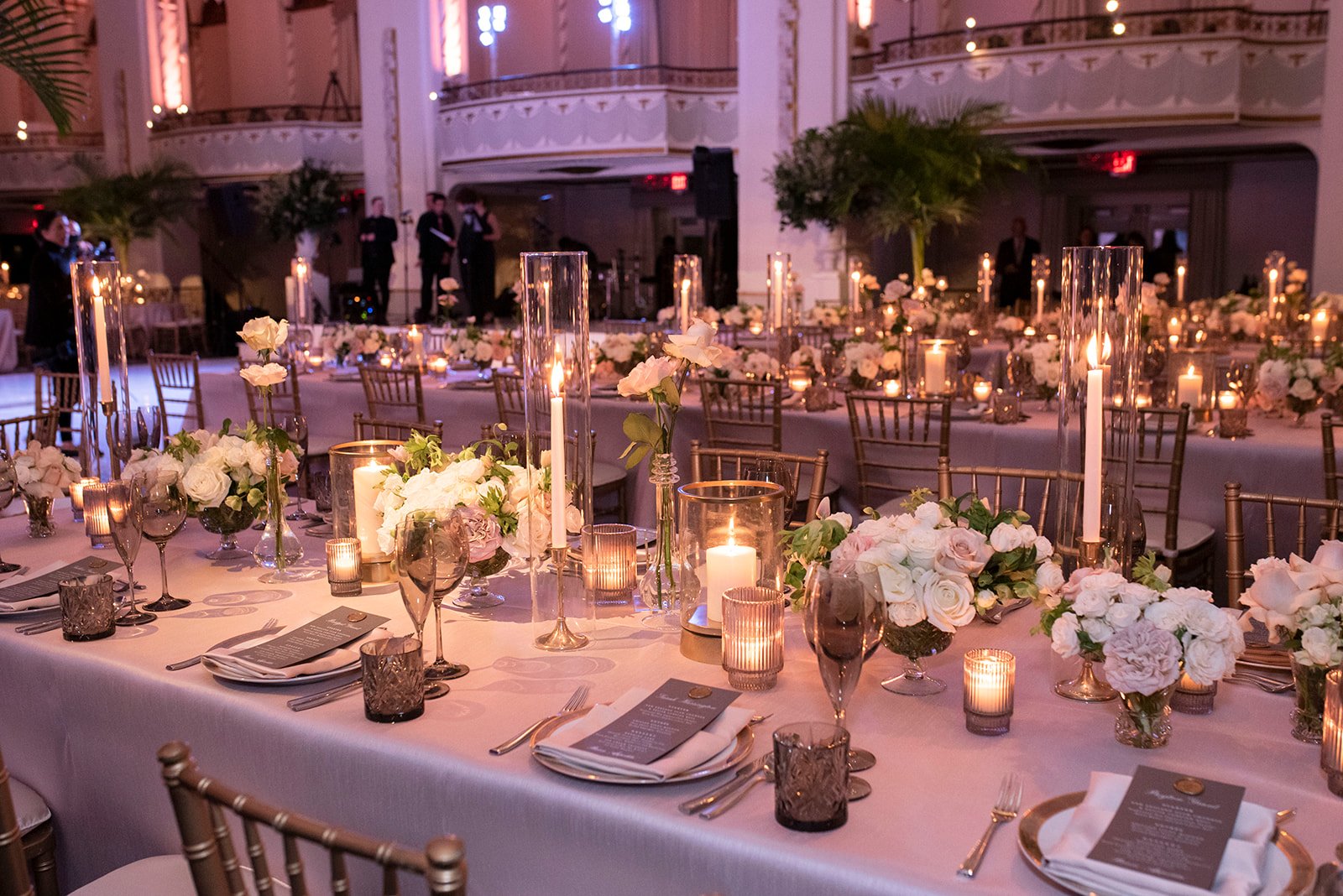 Boston ballroom wedding reception detail photos