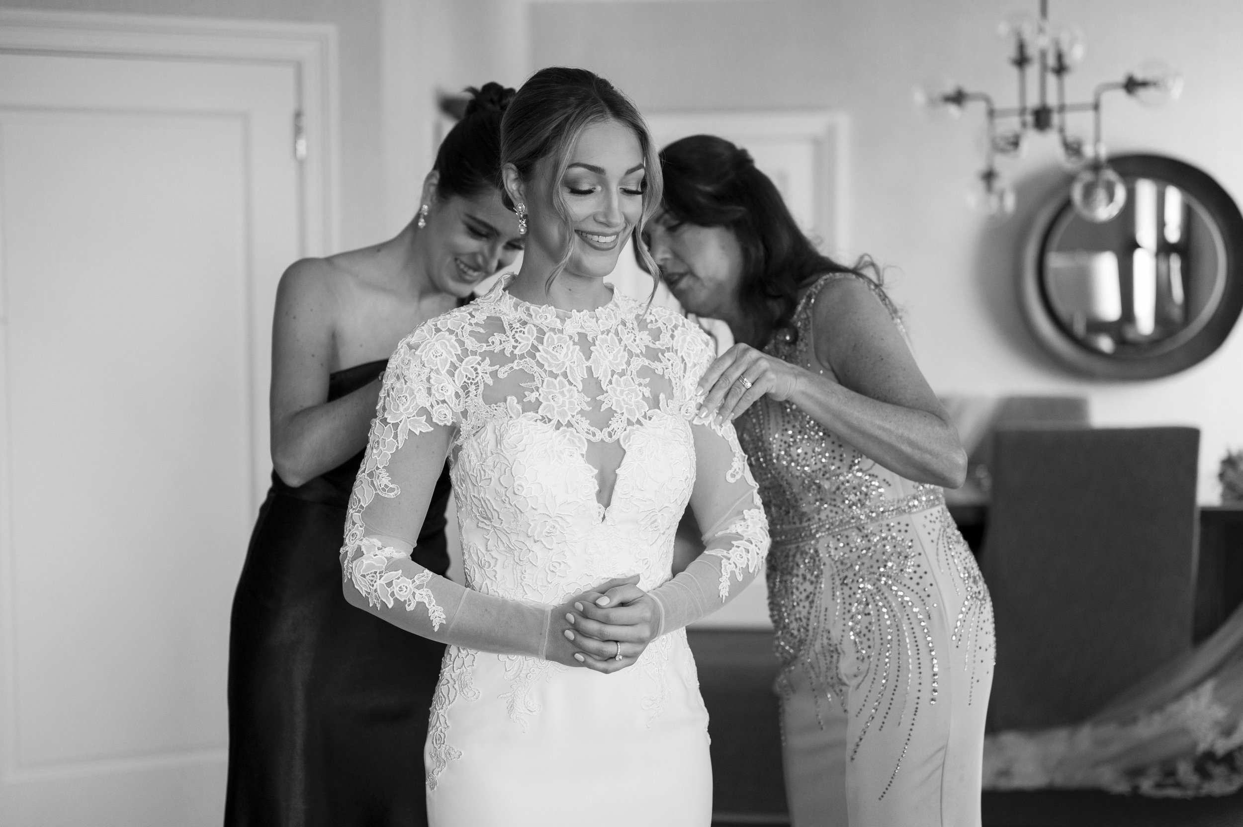 bride getting ready photos during bridal portraits