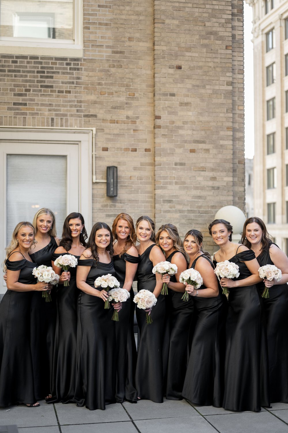 bridal party photos with bridesmaids